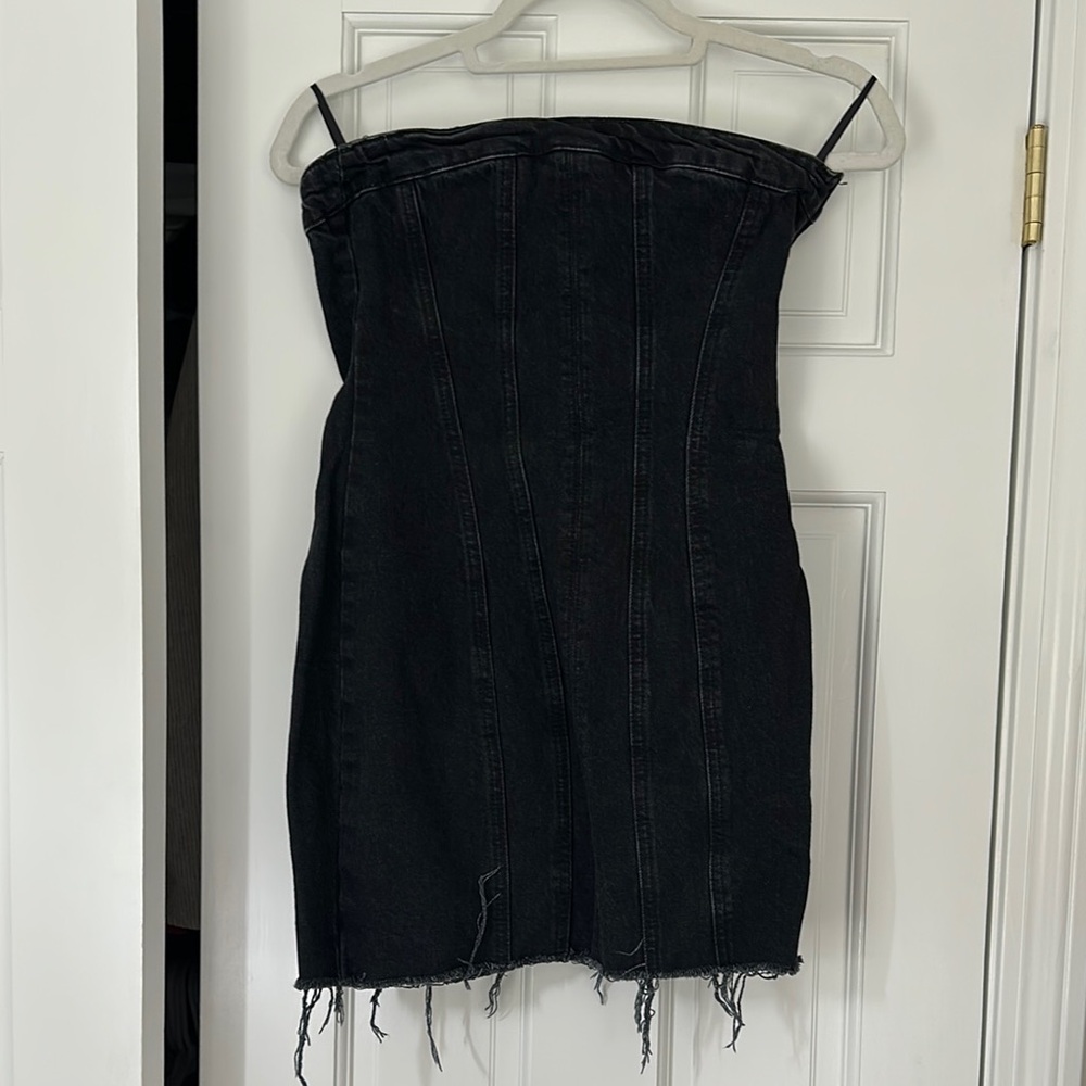 Zara Black Denim Mini Dress